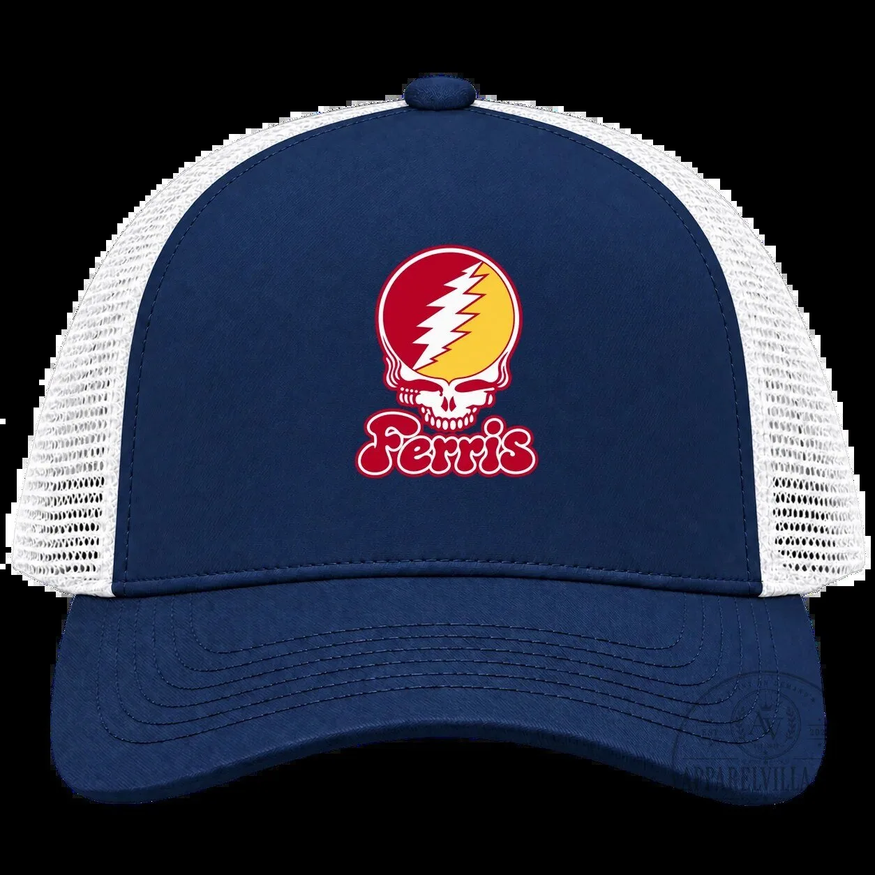 Ferris State University Bulldogs Grateful Dead Stealie Skull Trucker Cap Hat 9 Ferris State University Bulldogs Grateful Dead Stealie Skull Trucker Cap Hat