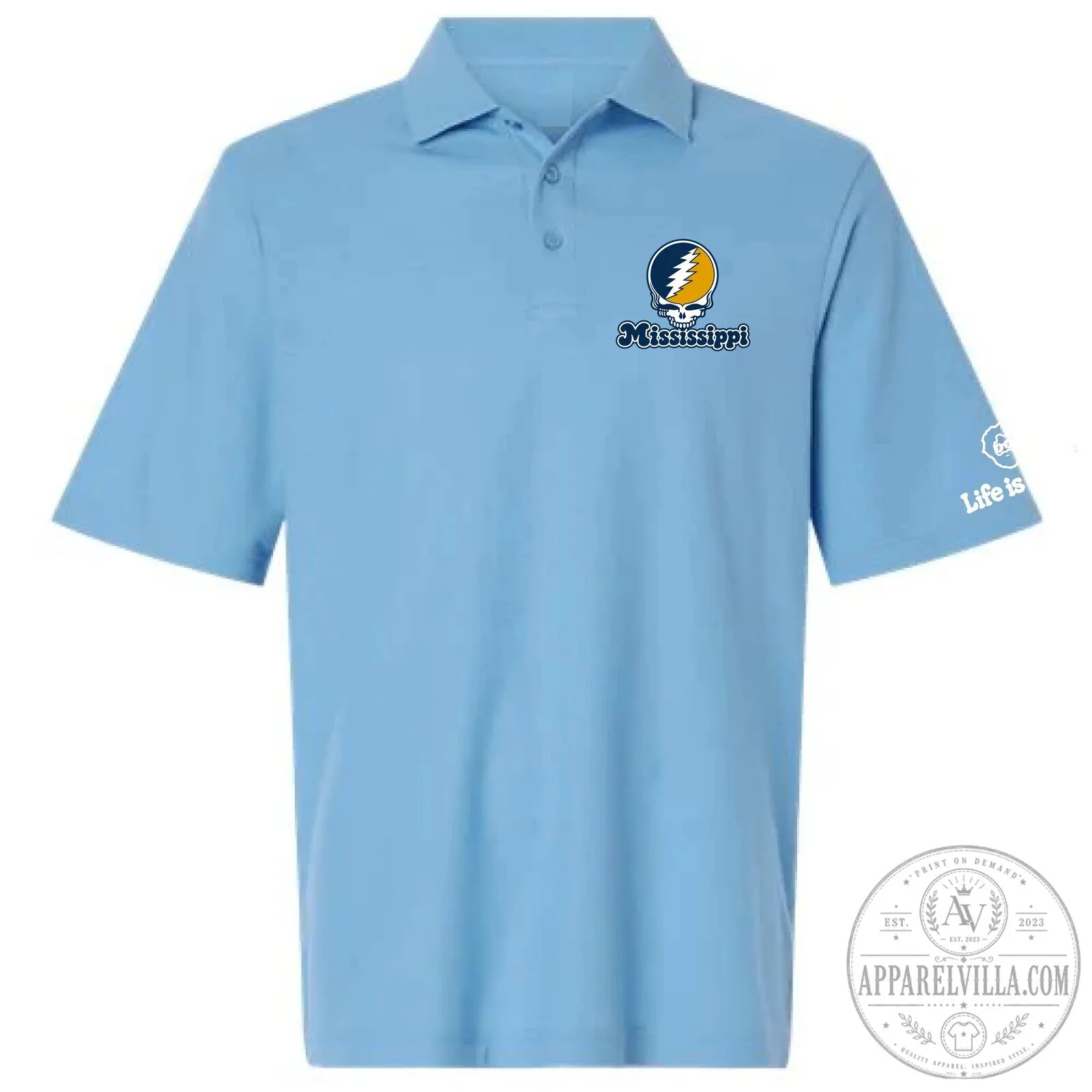 Grateful Dead Steal Your Face Mississippi State Bulldogs Polo Shirt