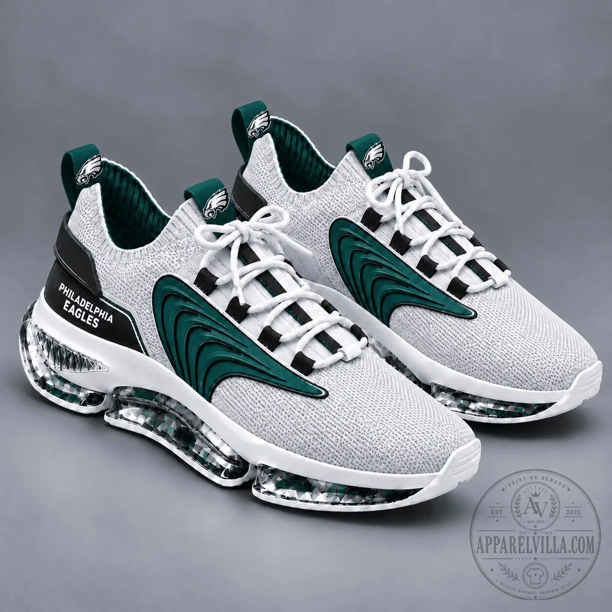 Philadelphia Eagles Fan Apparel Running Shoes for Men and Women