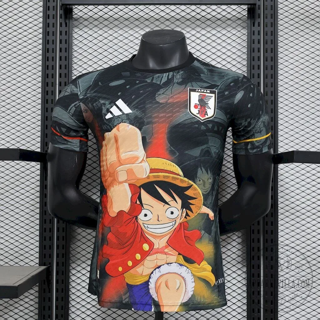 Japan National Football Team Soccer Jersey featuring Monkey D. Luffy from One Piece
