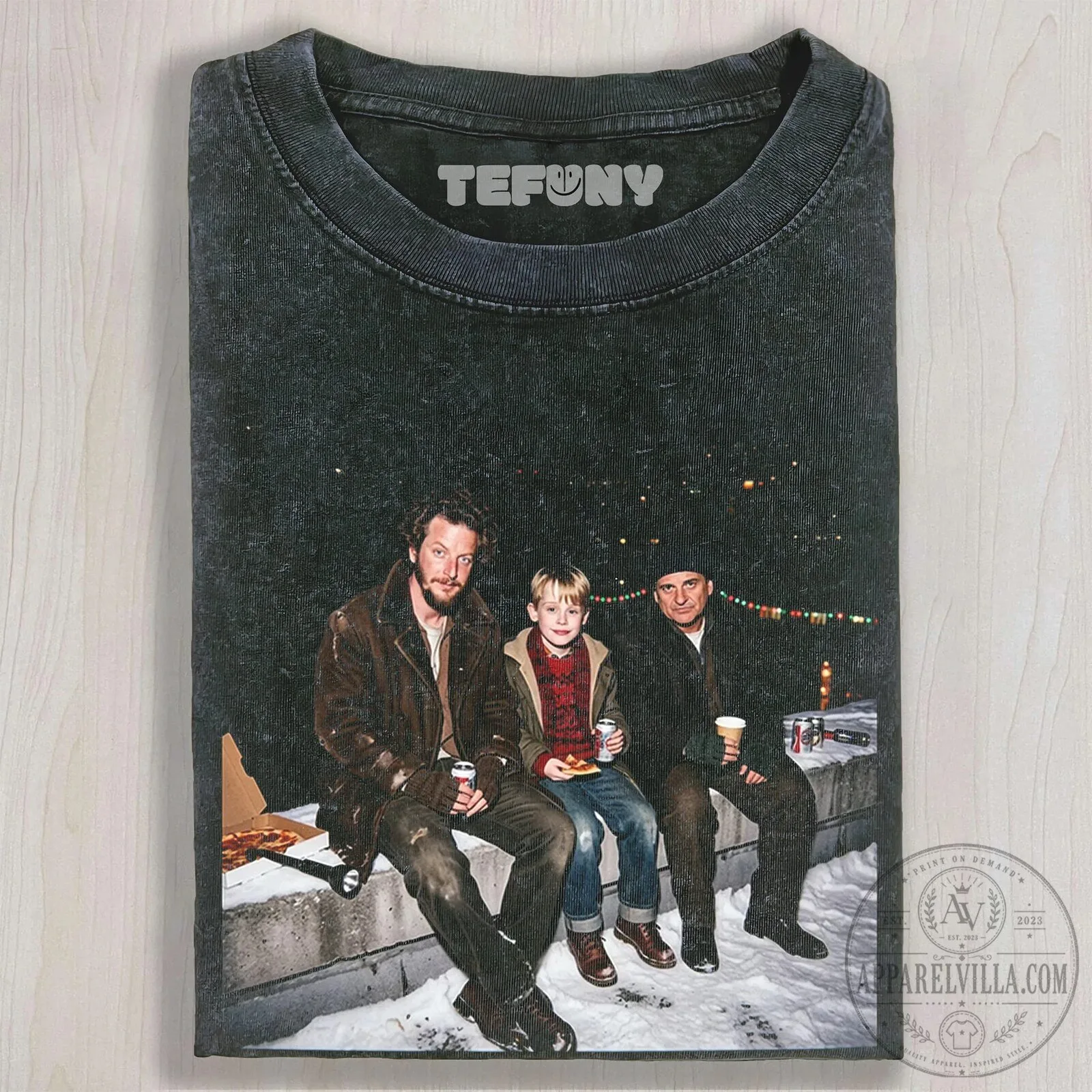 Home Alone Movie Poster Kevin McCallister Marv and Harry T-Shirt
