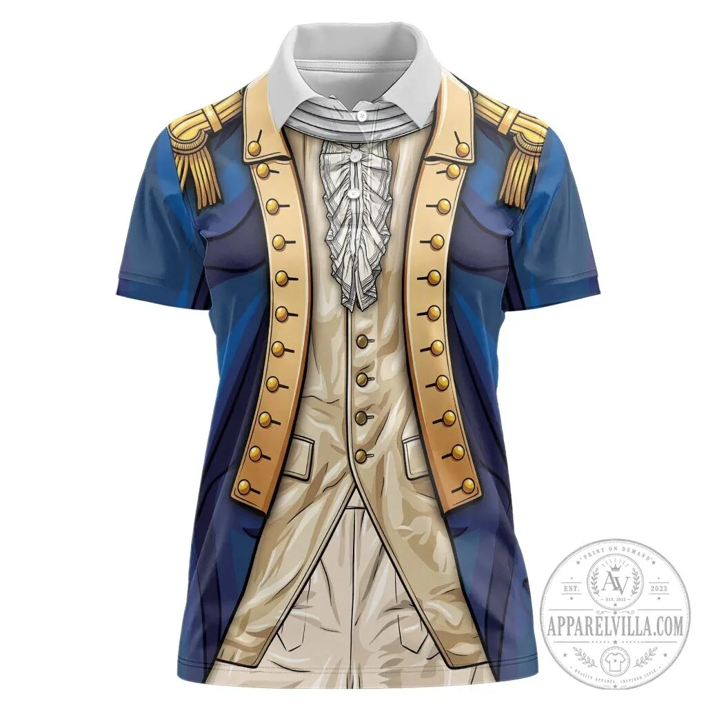 Colonial Officer Costume Polo Shirt for George Washington and Continental Army Fans