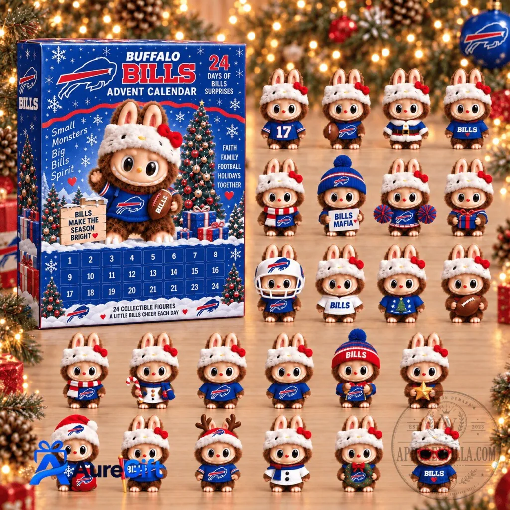 Buffalo Bills Football Team Labubu Christmas Advent Calendar 24 Days of Surprises 2D Buffalo Bills Football Team Labubu Christmas Advent Calendar 24 Days of Surprises 2D