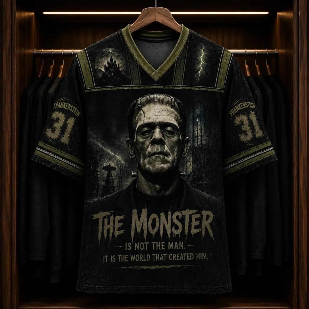 Frankenstein Monster Halloween Horror Movie V-Neck Jersey Shirt Frankenstein Monster Halloween Horror Movie V-Neck Jersey Shirt