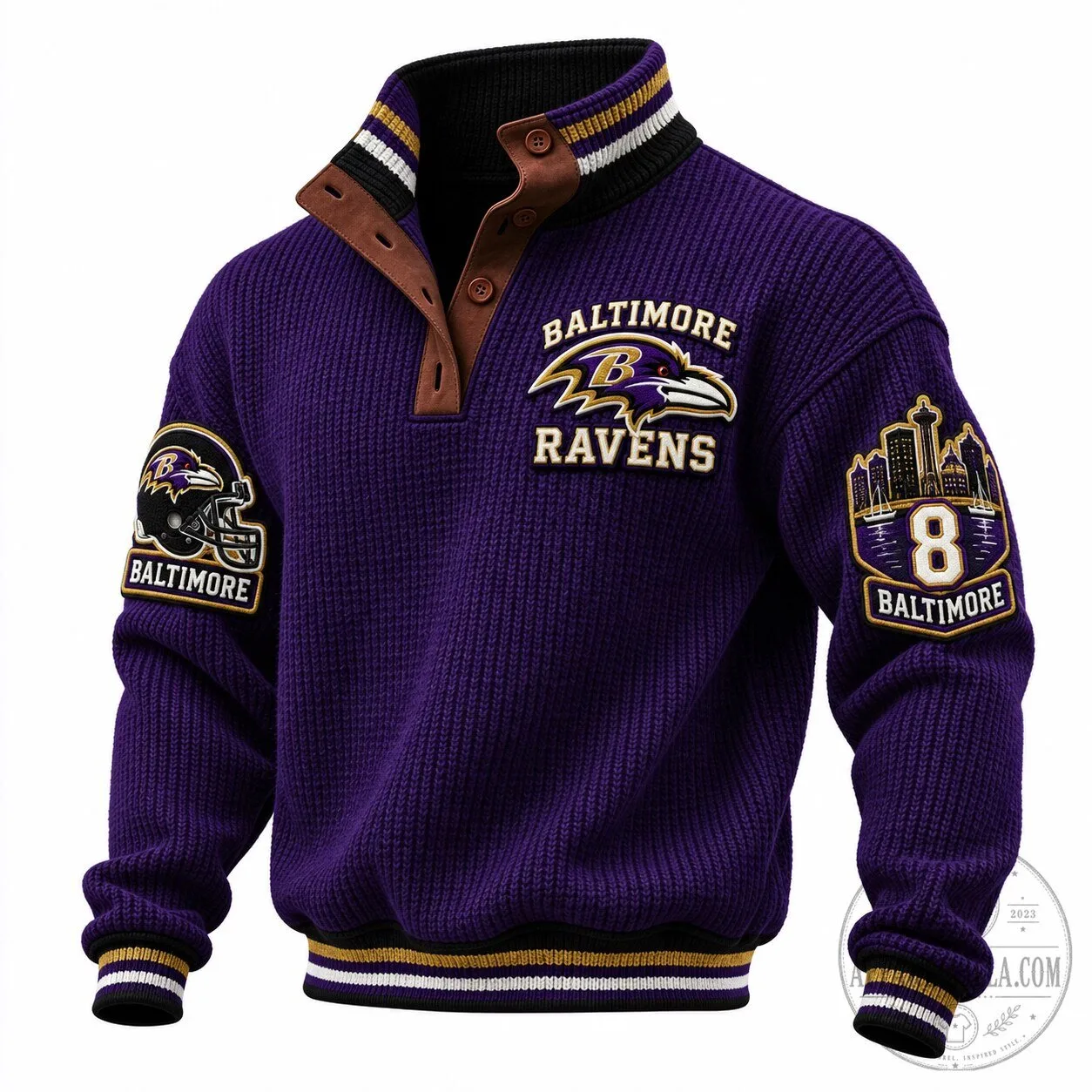 Baltimore Ravens NFL Football Team Knit Pullover Sweatshirt